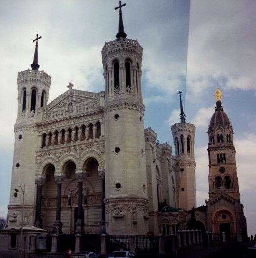 Die Basilica Notre Dame de Fourviere - schlechte Fotomontage :-)