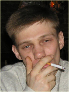 Petr raucht - wie cool ist das denn!? :-)